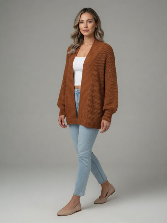 Greta V-Neck Relaxed Fit Long Sleeve Knit Cardigan