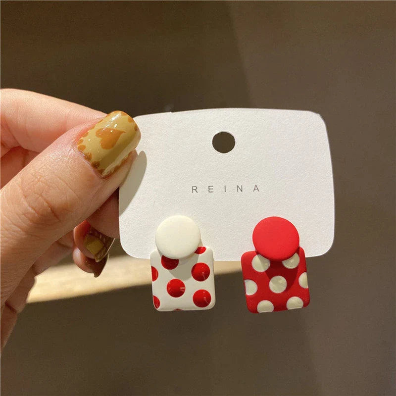 Quinn Crystal and Enamel Geometric Drop Earrings