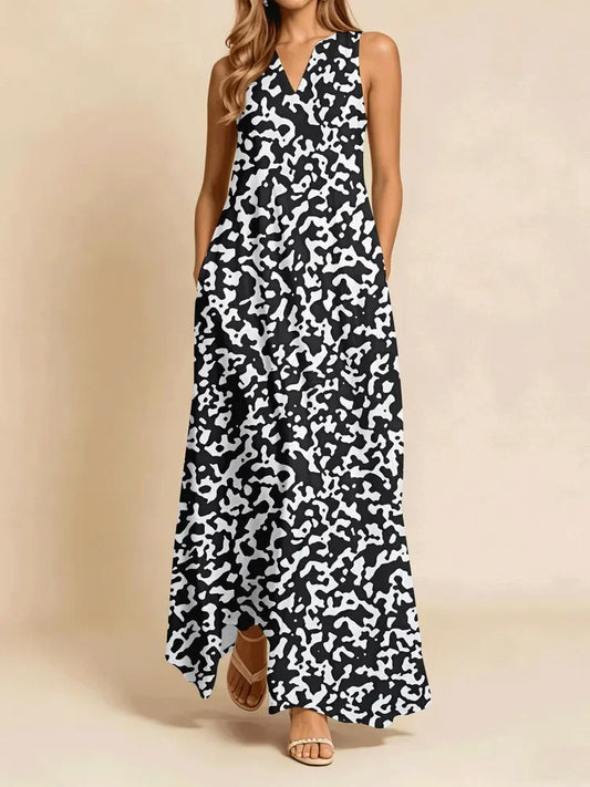 Paloma Floral V-Neck Loose Maxi Dress with Pockets