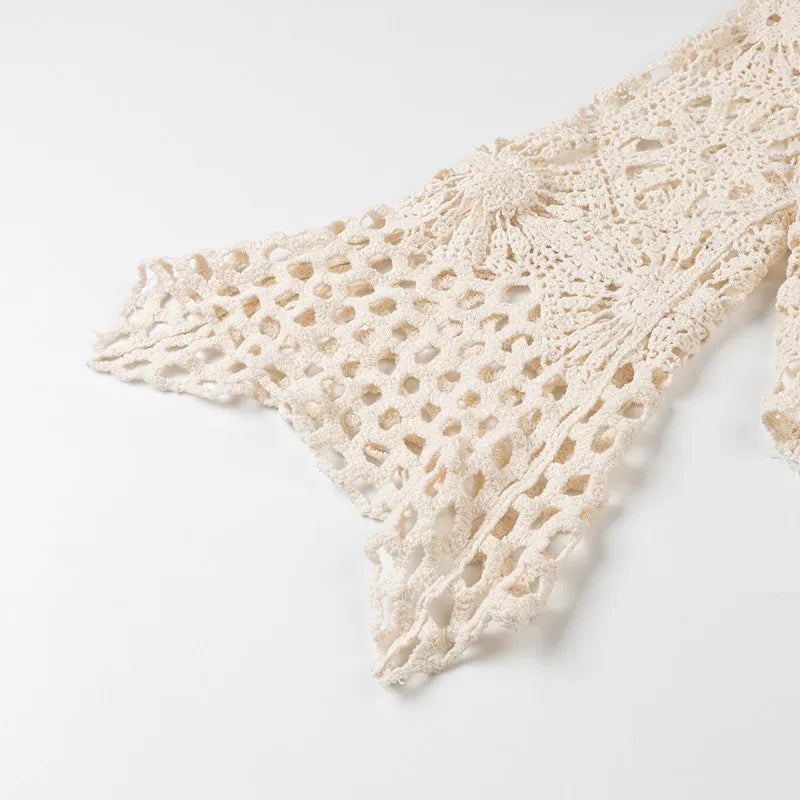 Bluebell Crochet Tie Front Flared Sleeve Cover Up