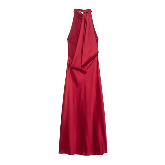 Ida Satin Finish Sleeveless Empire Maxi Dress