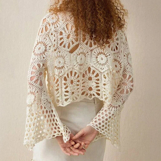 Bluebell Crochet Tie Front Flared Sleeve Cover Up