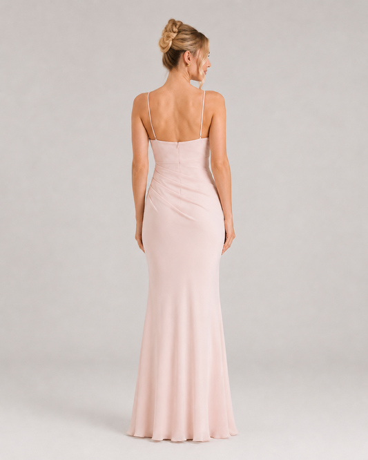 Cressida Asymmetric Strap Chiffon Mermaid Bridesmaid Dress