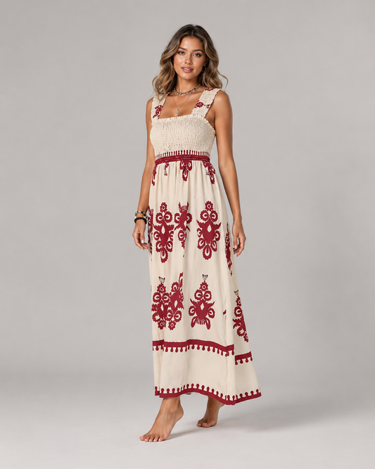 Enid Sweetheart Embroidered Mesh A-Line Mini Dress
