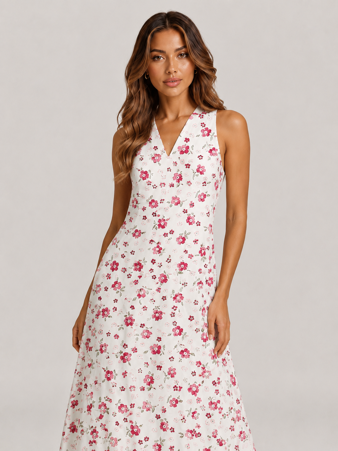 Paloma Floral V-Neck Loose Maxi Dress with Pockets