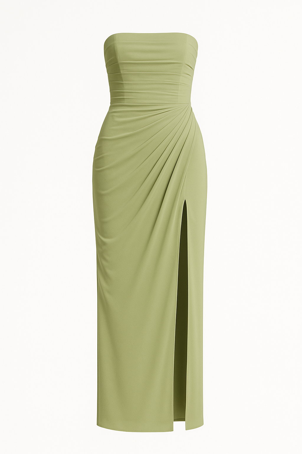 Briony Strapless Pleated Chiffon Mermaid Prom Dress