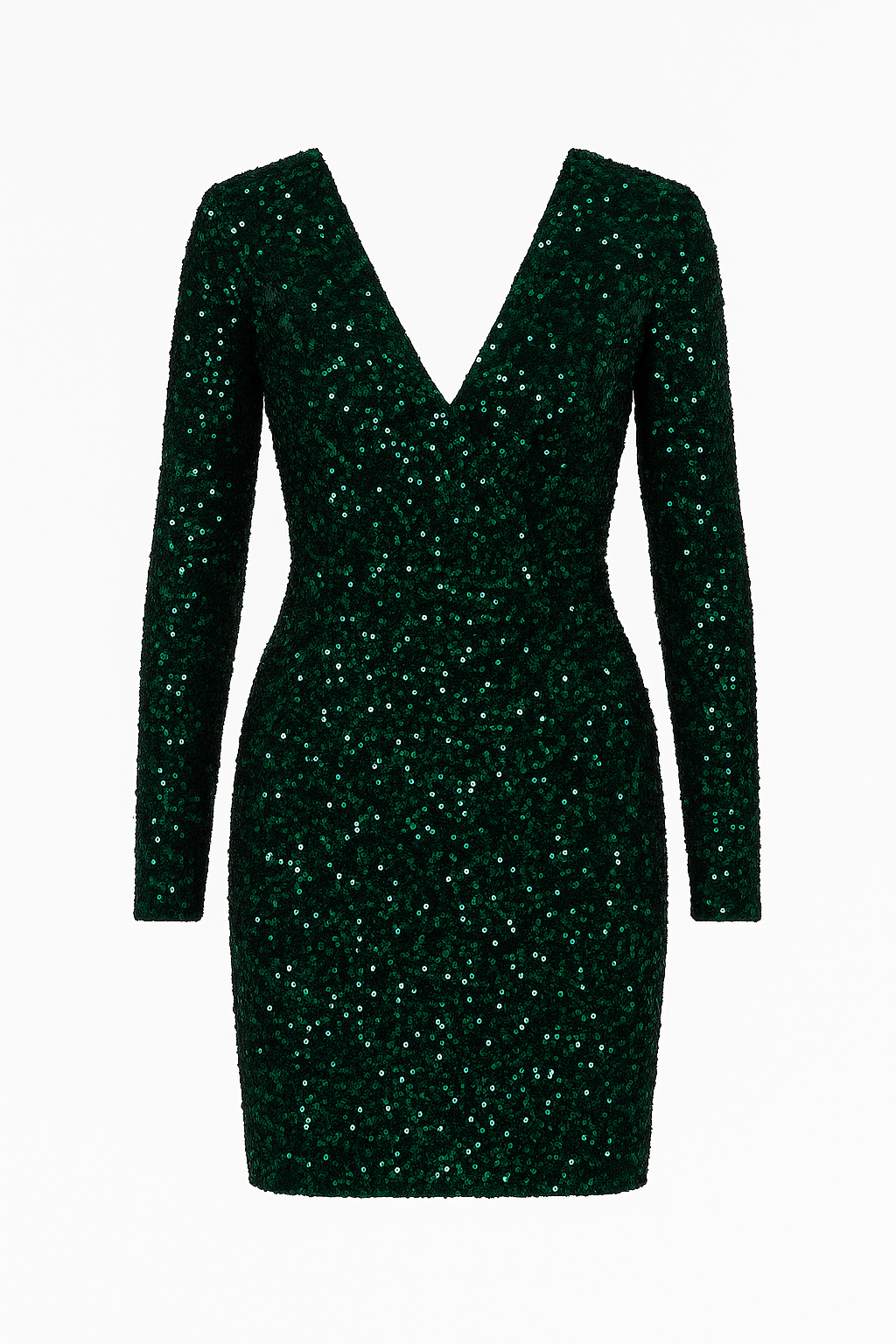 Esme A-Line Long Sleeve V-Neck Sequin Mini Dress