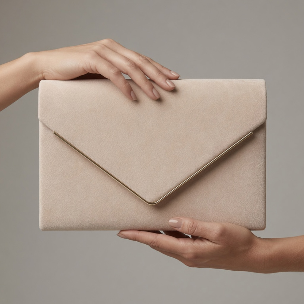 Mayfair Velvet Envelope Clutch Bag with Chain Strap