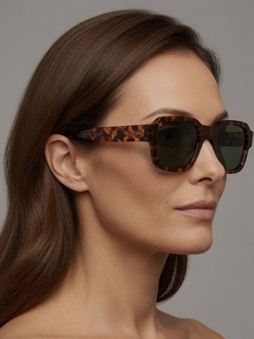 Riviera Transparent Frame Square Retro UV400 Sunglasses