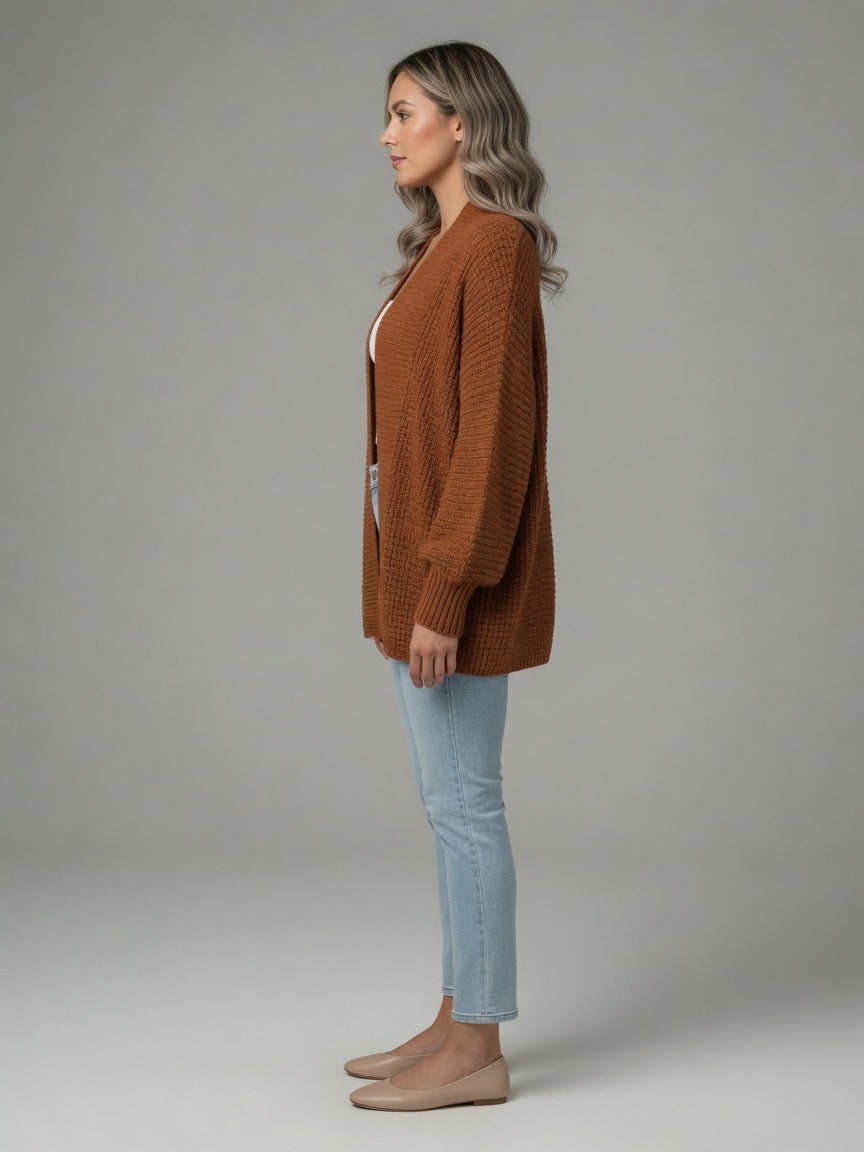 Greta V-Neck Relaxed Fit Long Sleeve Knit Cardigan