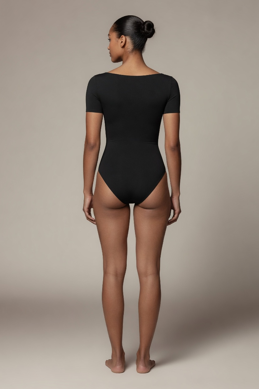 Blanche Square Neck Short Sleeve Jersey Bodysuit