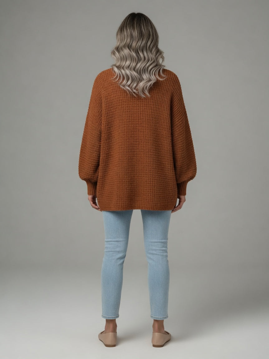 Greta V-Neck Relaxed Fit Long Sleeve Knit Cardigan