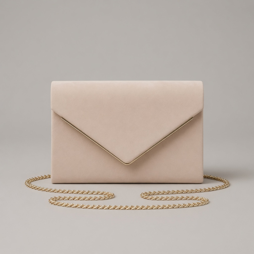 Mayfair Velvet Envelope Clutch Bag with Chain Strap