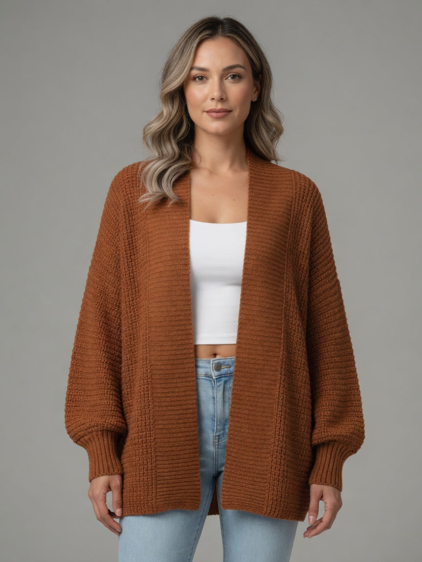 Greta V-Neck Relaxed Fit Long Sleeve Knit Cardigan