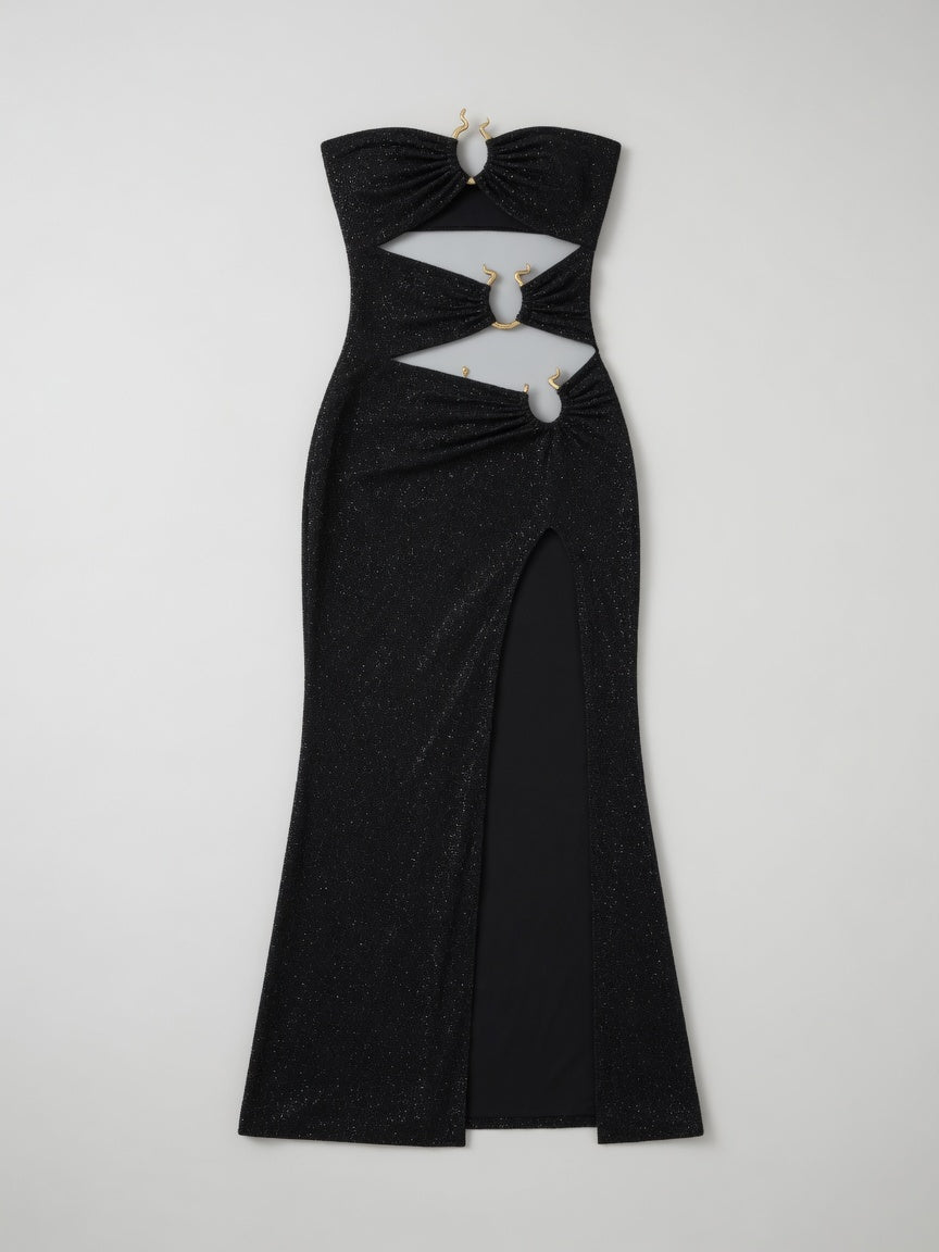 Sylvie Strapless Cut-Out Bodycon Maxi Party Dress