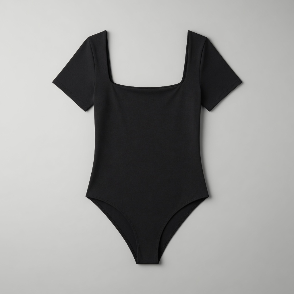 Blanche Square Neck Short Sleeve Jersey Bodysuit