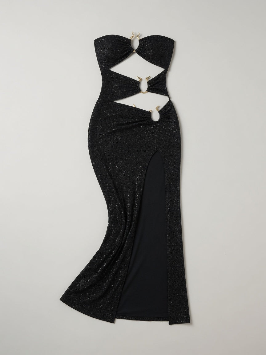 Sylvie Strapless Cut-Out Bodycon Maxi Party Dress