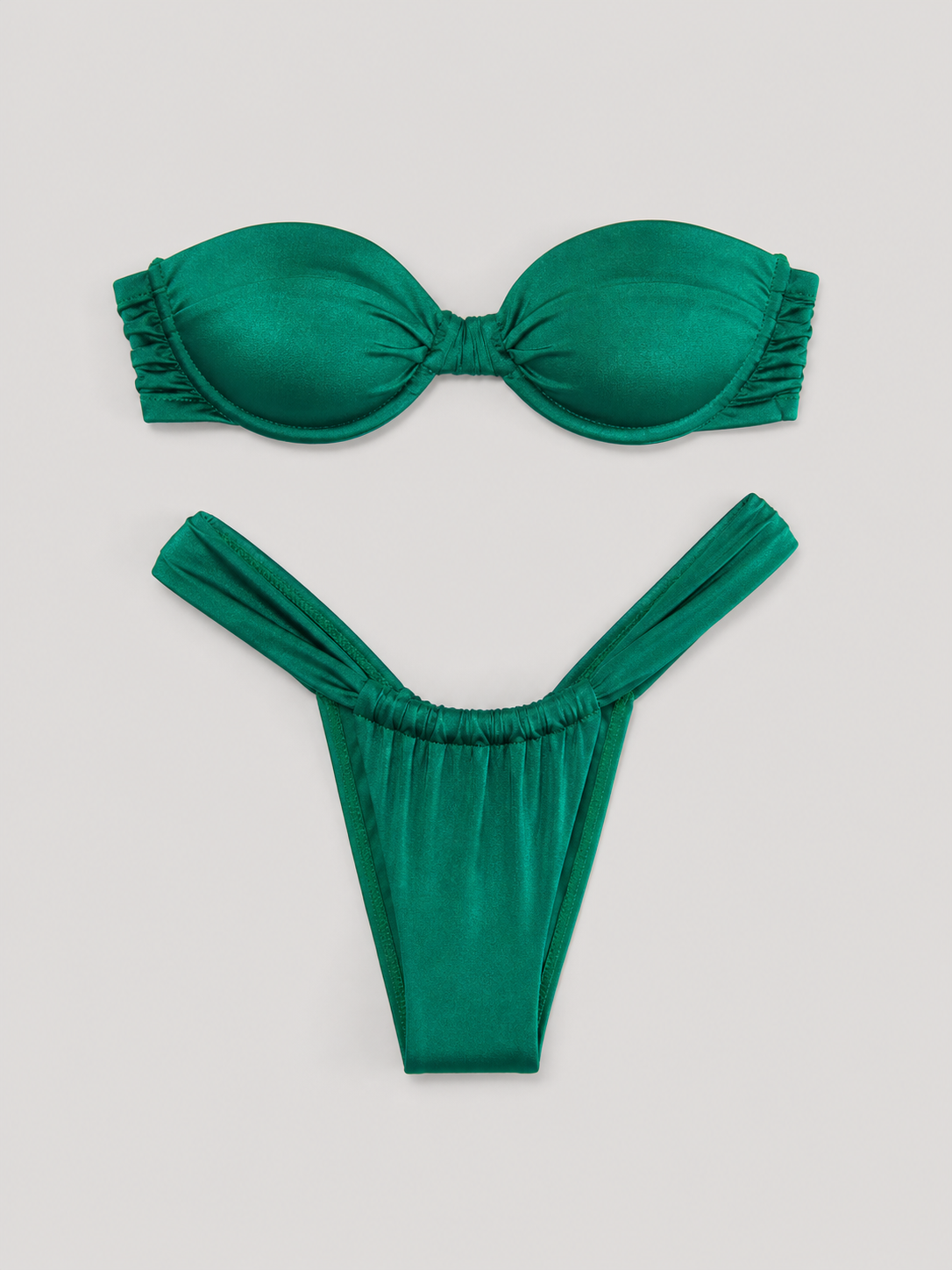 Sunny Bandeau Push Up Brazilian String Bikini Set