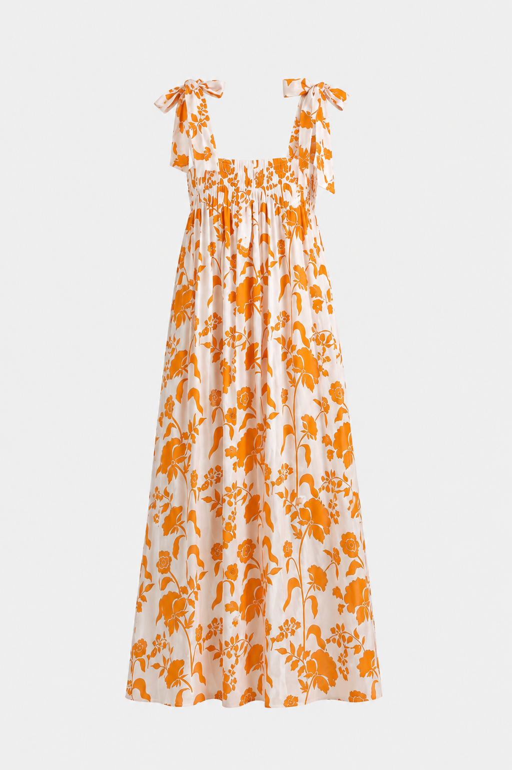 Romy Square Neck Tie Strap Boho Print Maxi Dress