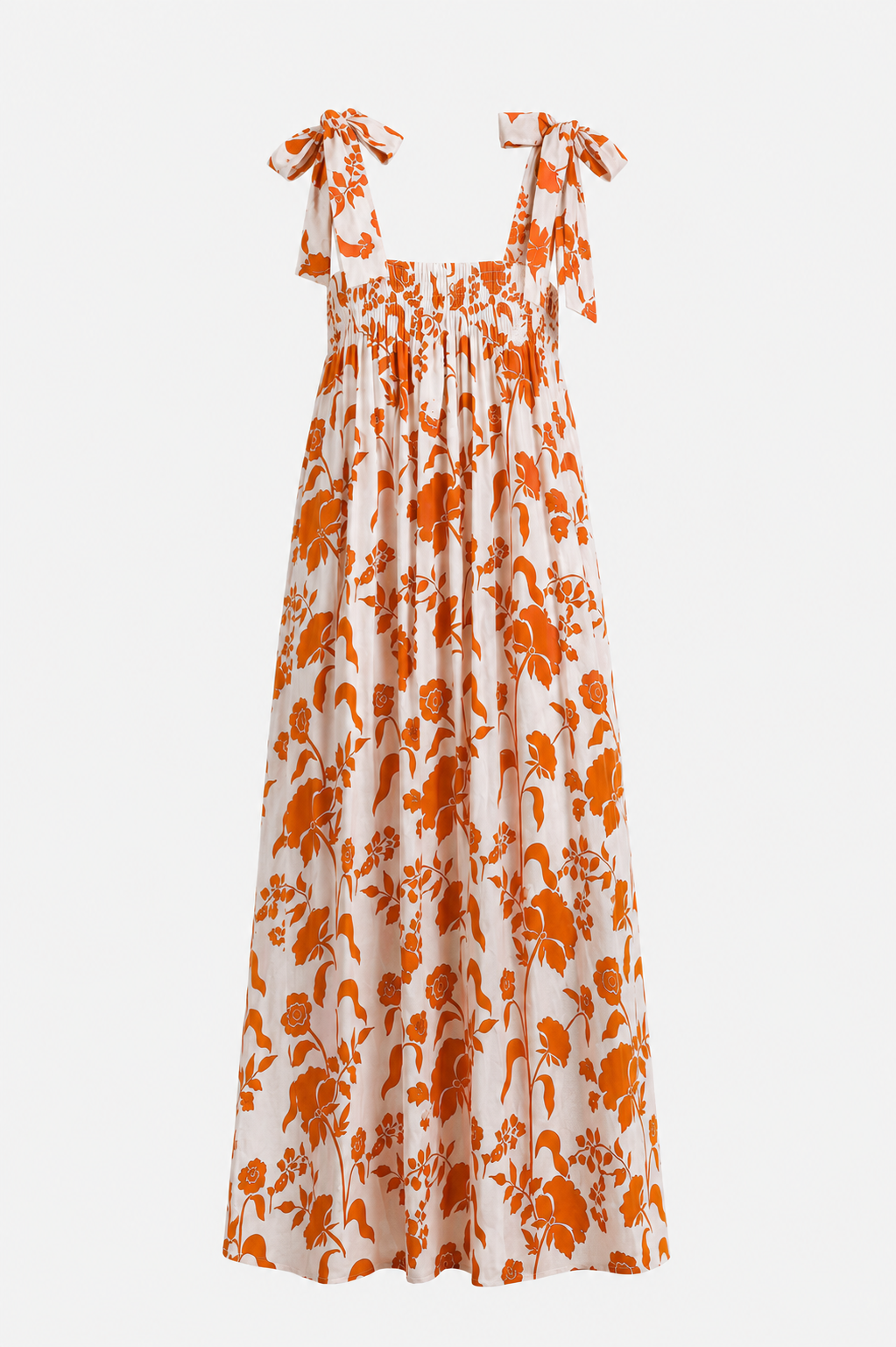 Romy Square Neck Tie Strap Boho Print Maxi Dress