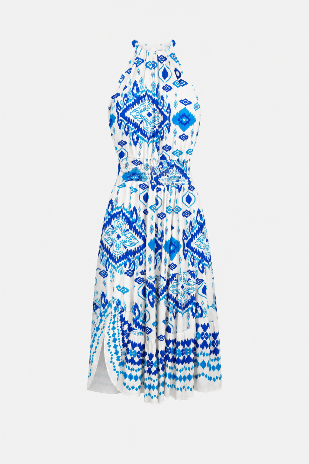 Wren Butterfly Sleeve Geometric Print Boho Midi Dress