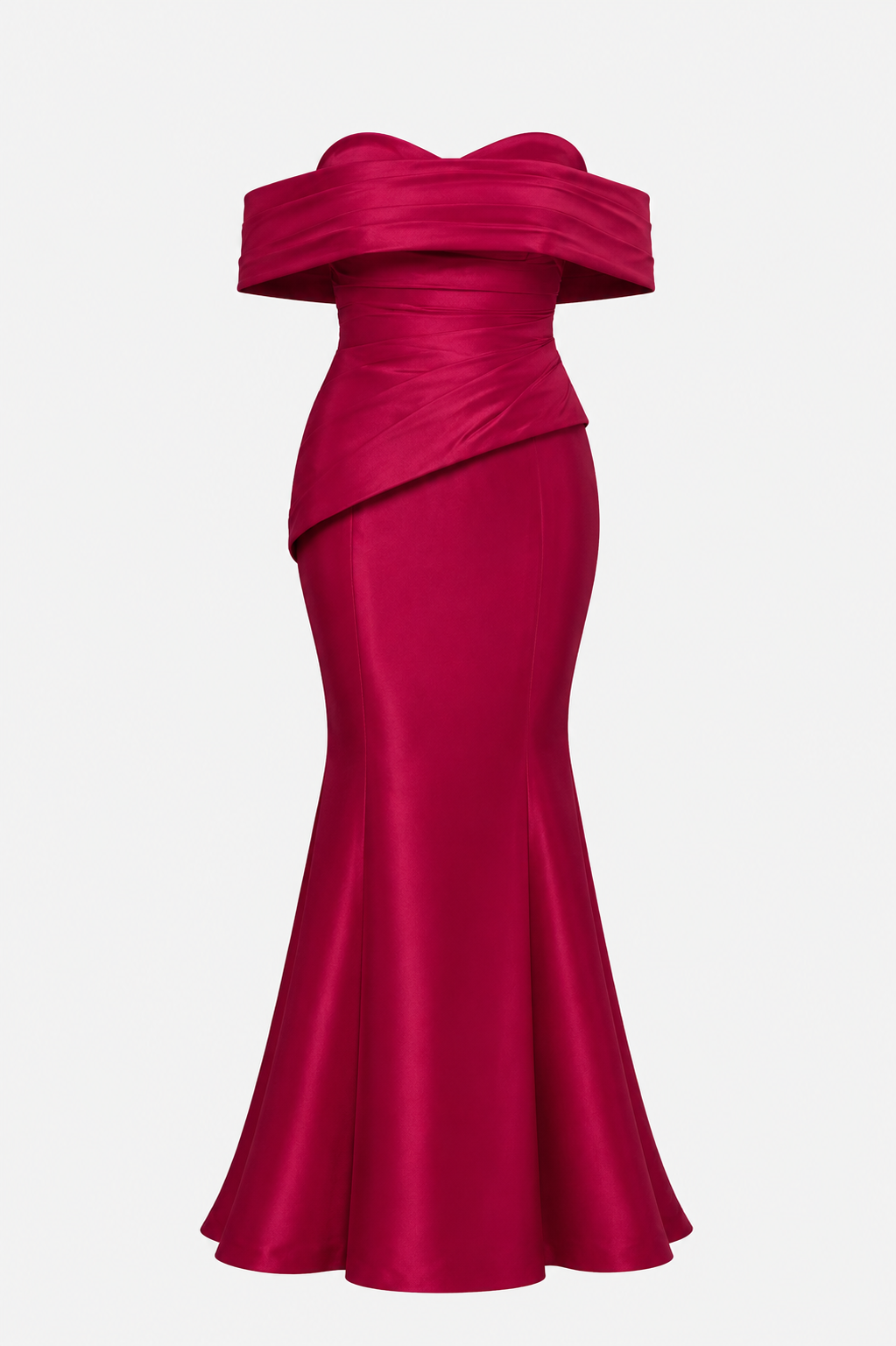 Isolde Off Shoulder Fishtail Evening Dress with Slit