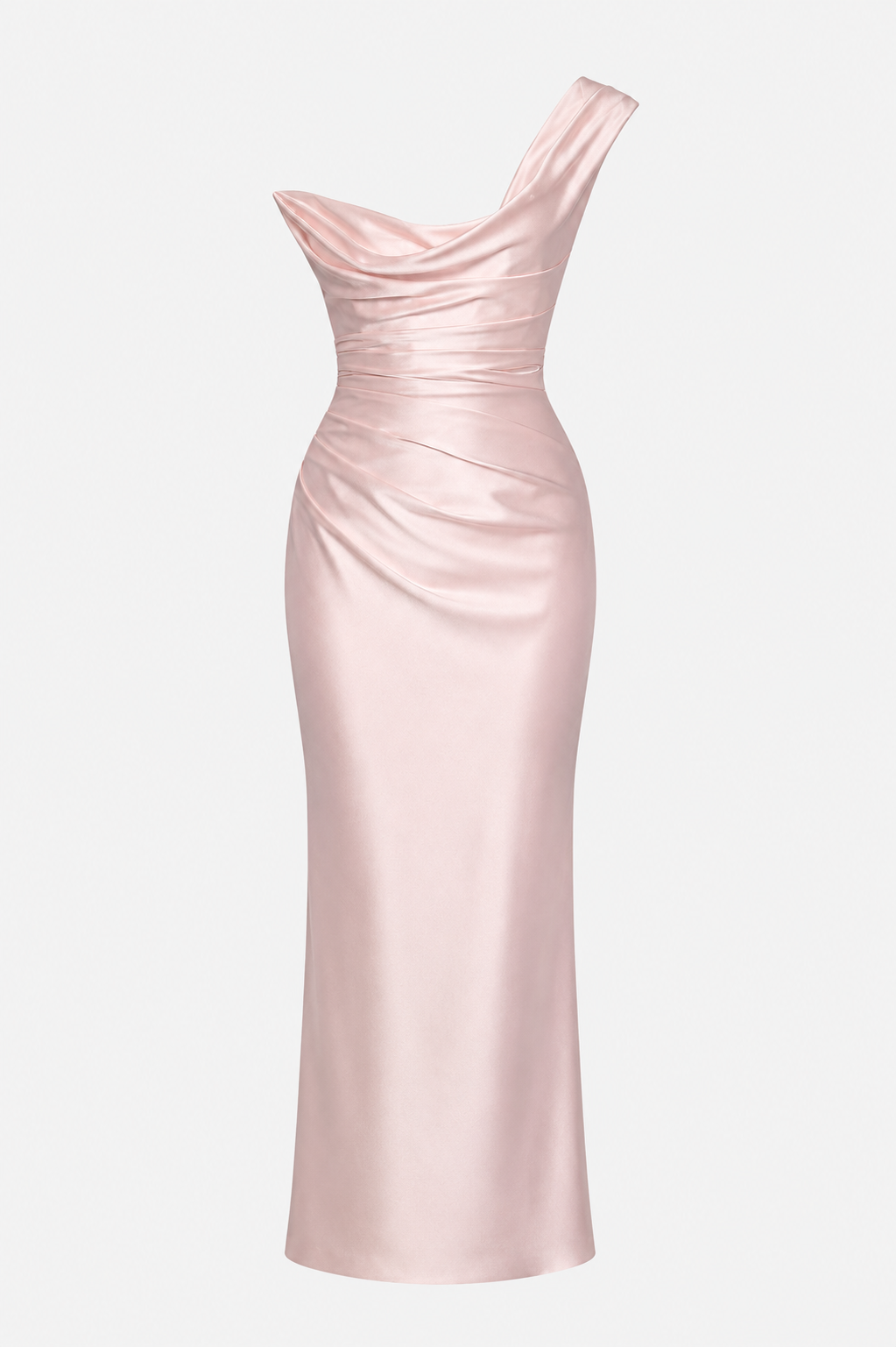 Esther One Shoulder Cowl Neck Satin Maxi Dress