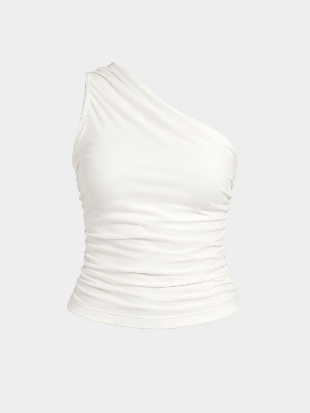 Noor One Shoulder Asymmetric Backless Slim Tank Top