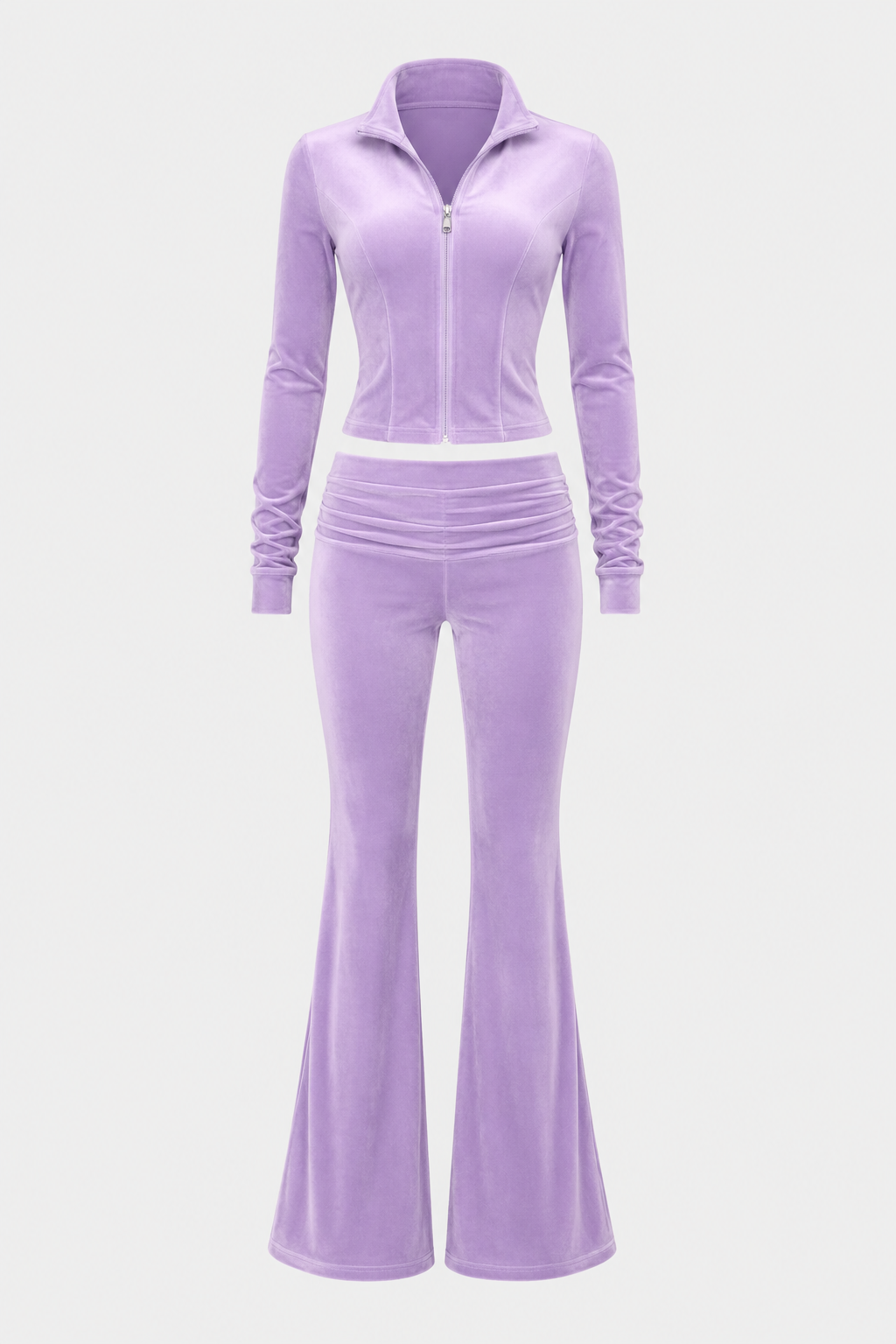 Jools Velvet Zip Jacket and Flared Trousers Set