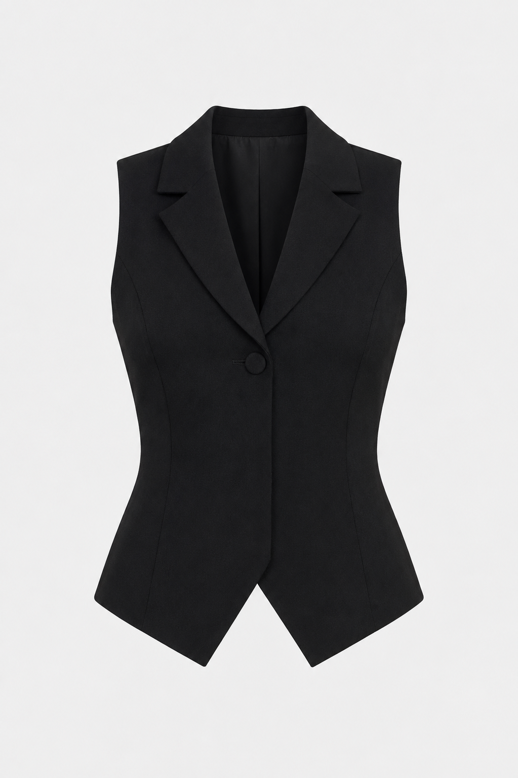 Edith V-Neck Button Front Longline Tailored Waistcoat