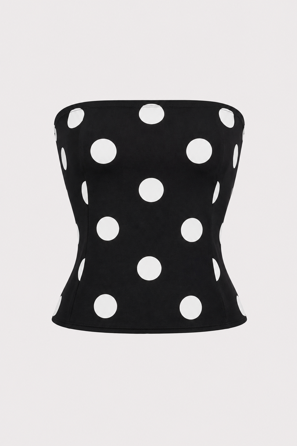 Dodie Polka Dot Tie Front Strapless Corset Top