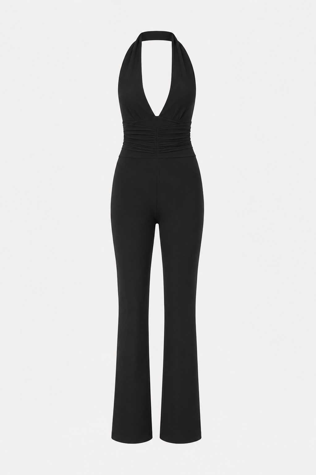 Remy V-Neck Flared Leg Stretch Workout Jumpsuit