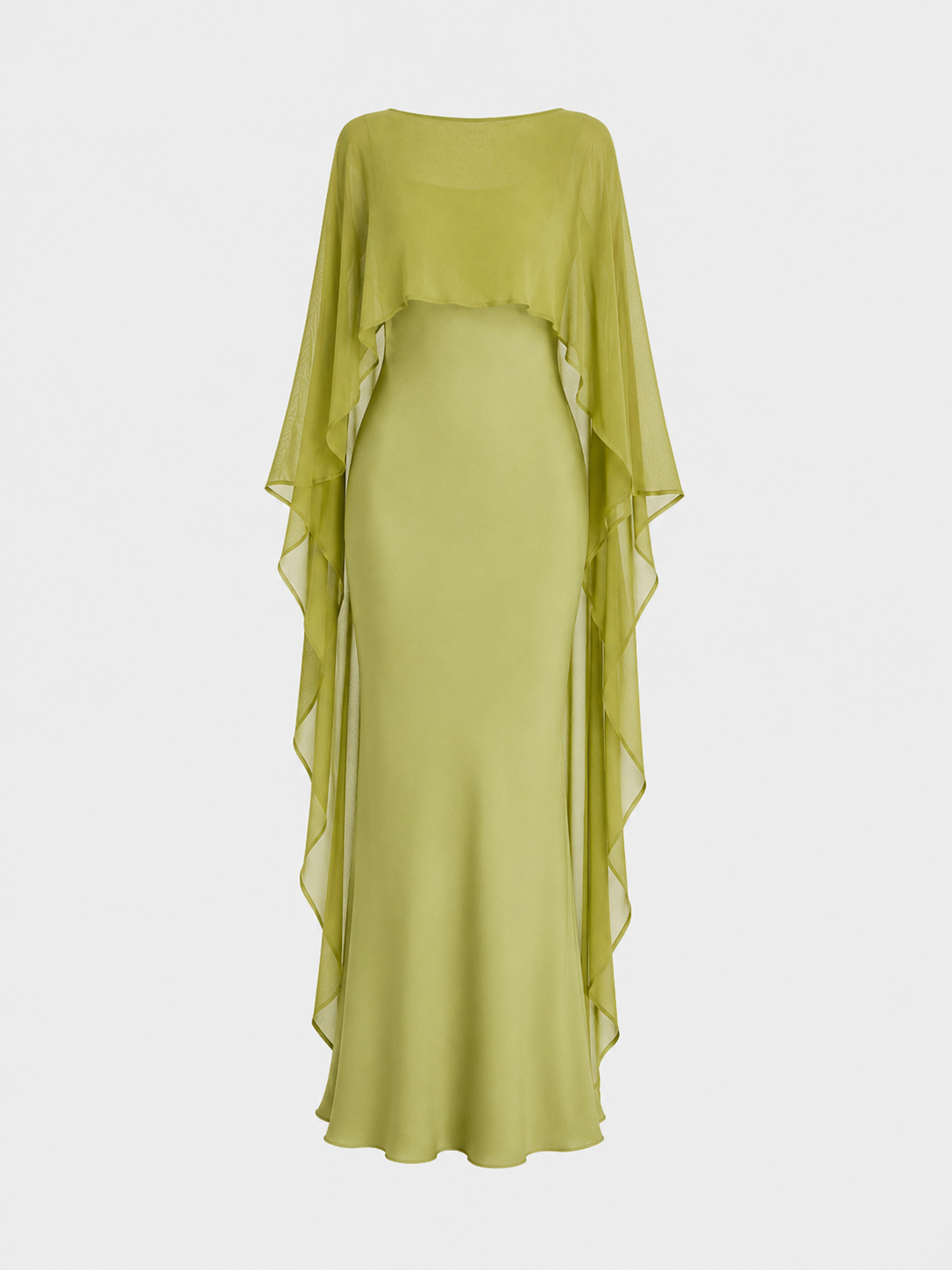 Lena Asymmetric Draped Shawl Detail Maxi Dress