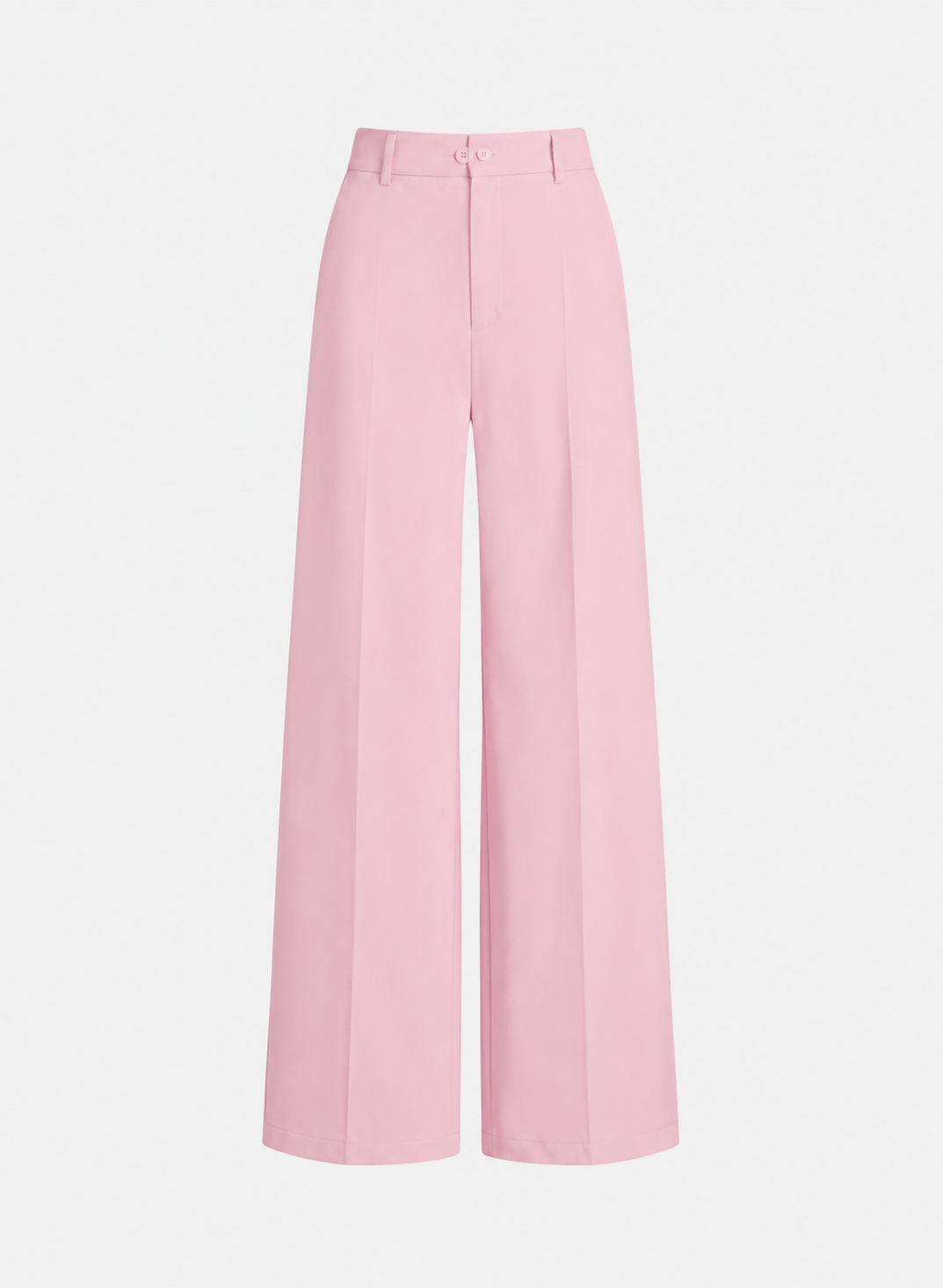 Rosie Pleat Front High Waist Wide Leg Trousers in Pink