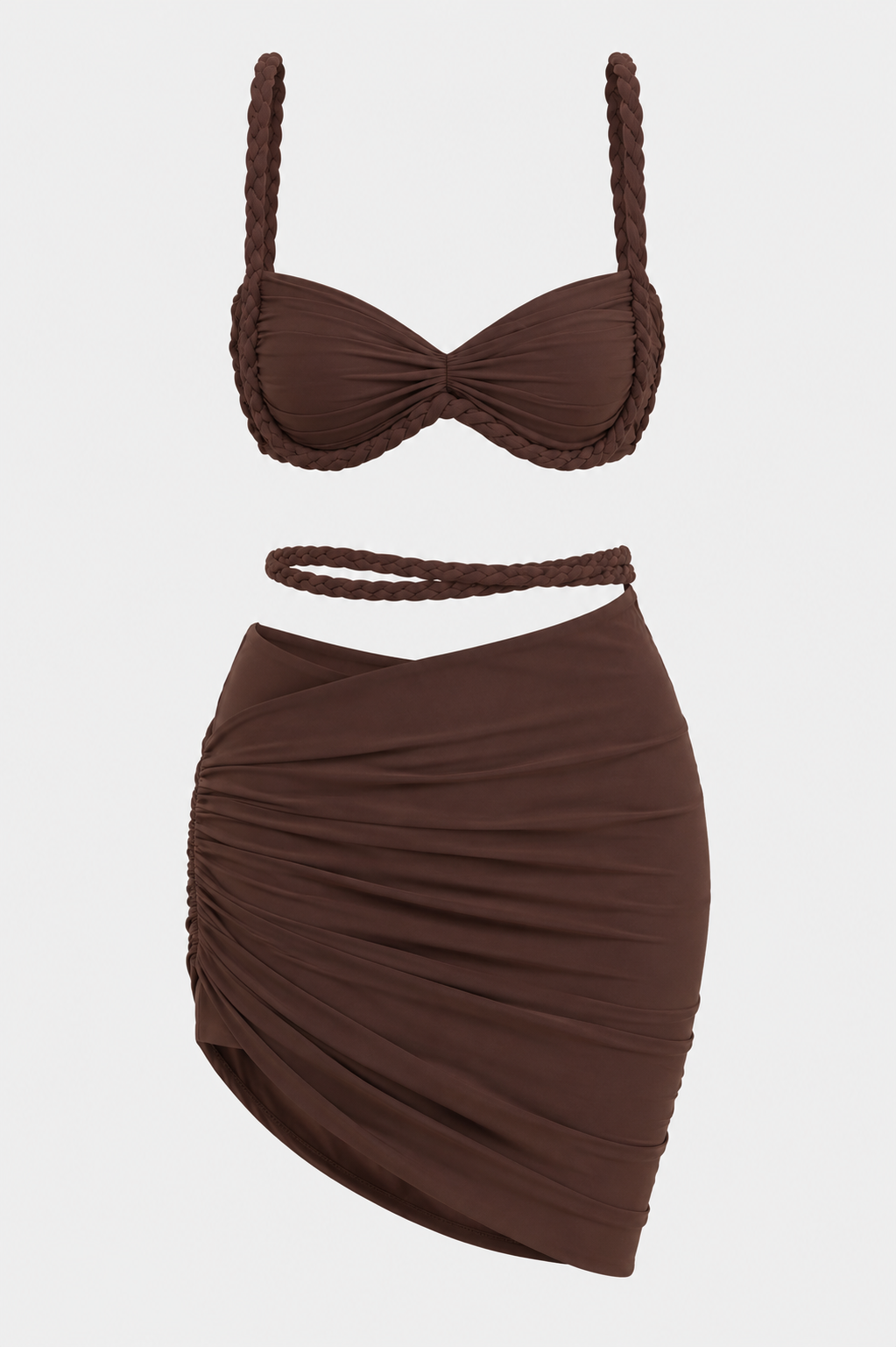 Clover Ruched Bralette Top and Maxi Skirt Co-ord Set