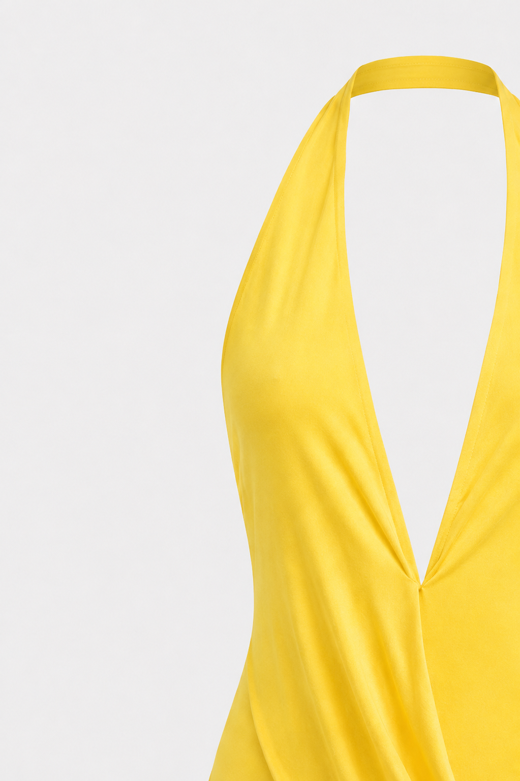 Honor Halter Deep V Backless Draped Split Maxi Dress