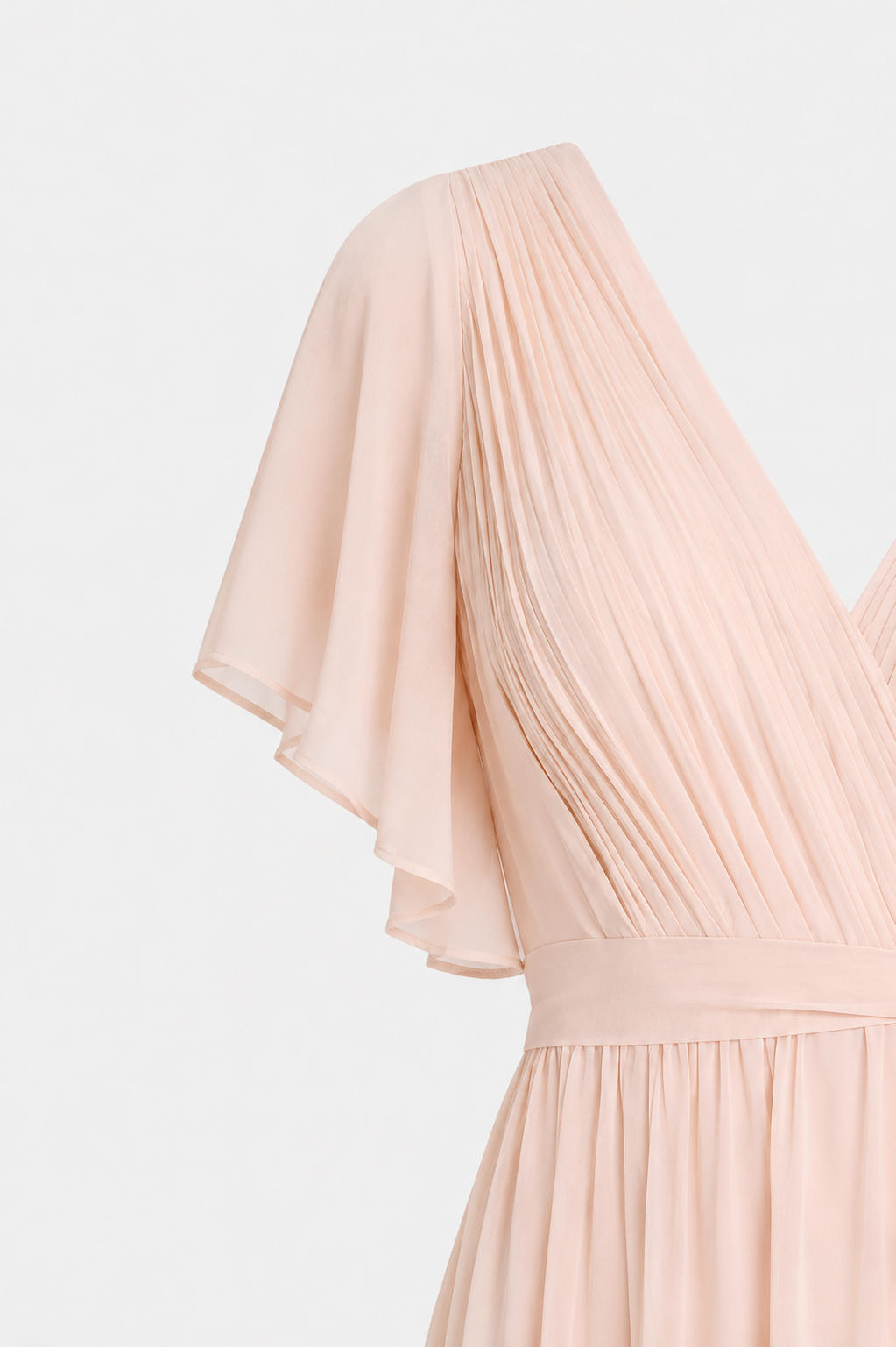 Dahlia Ruffle Sleeve Deep V Chiffon Maxi Dress