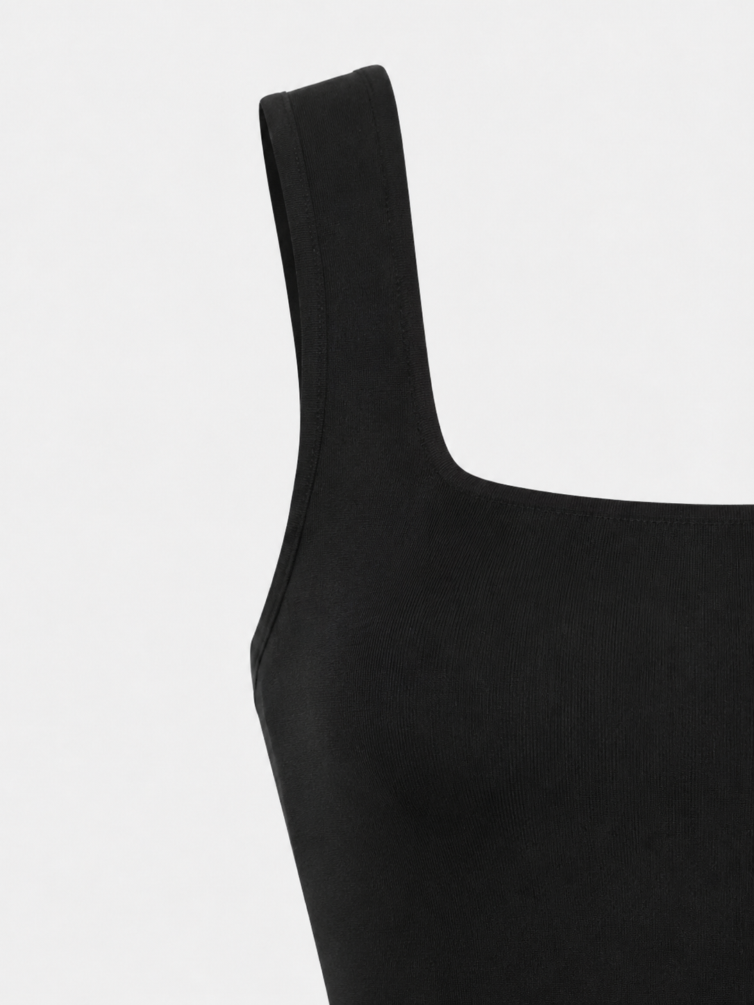 Mabel Square Neck Bodycon Jersey Playsuit in Black