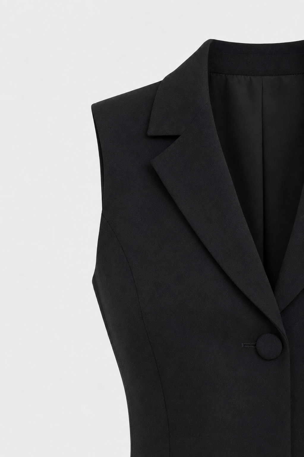 Edith V-Neck Button Front Longline Tailored Waistcoat