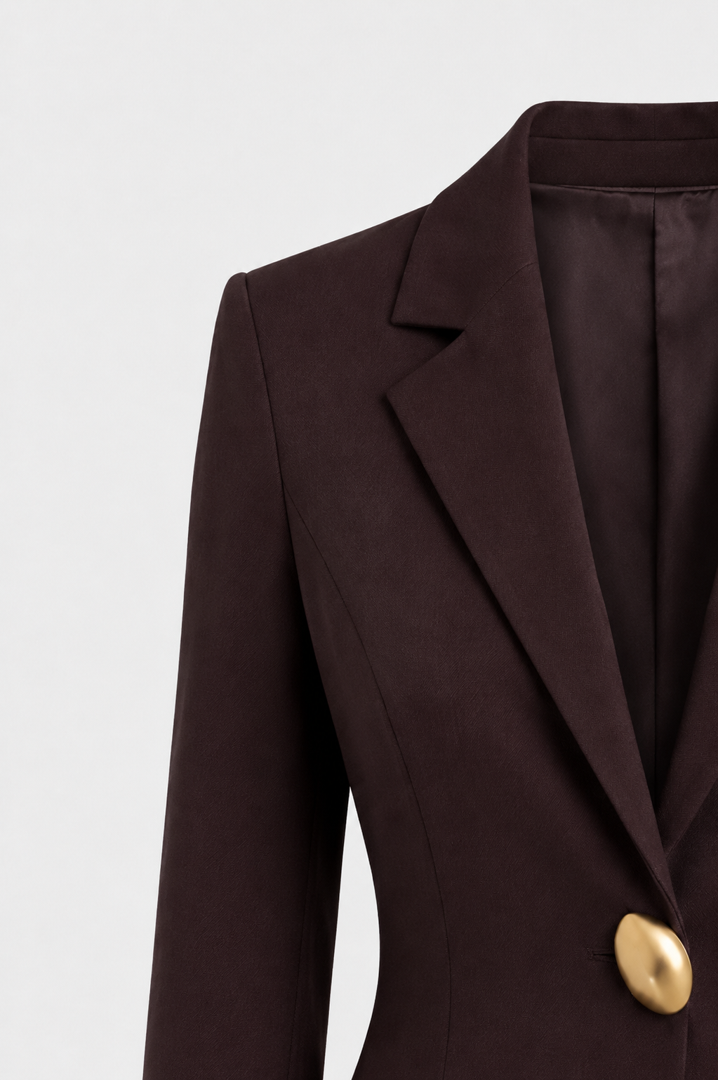 Hera Waist Cinching Single Button Blazer in Coffee