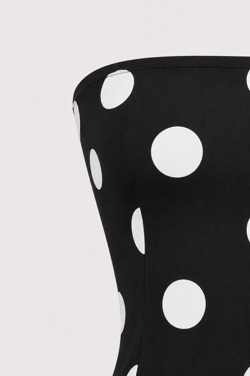 Dodie Polka Dot Tie Front Strapless Corset Top