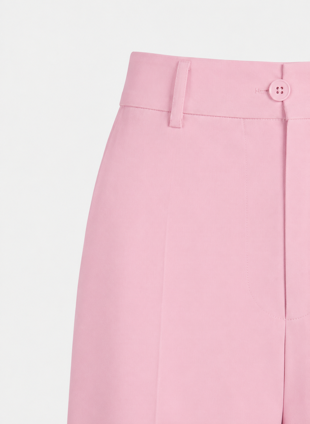 Rosie Pleat Front High Waist Wide Leg Trousers in Pink