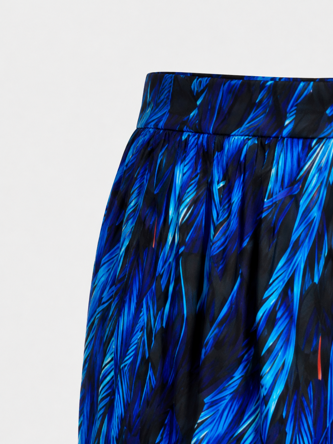 Isla Feather Print Sleeveless Wide Leg Jumpsuit in Blue