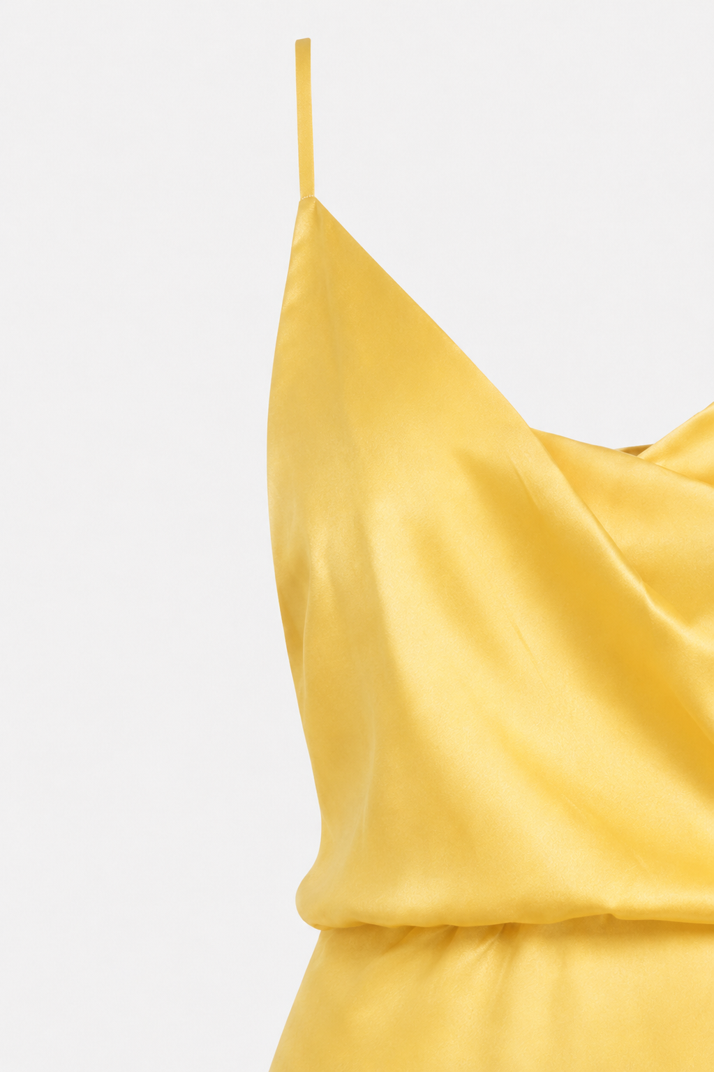Primrose Cowl Neck Backless Satin Maxi Dress in Yellow