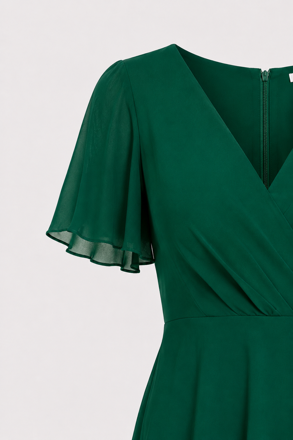 Clemency Ruffle Sleeve V-Neck Loose Midi Dress