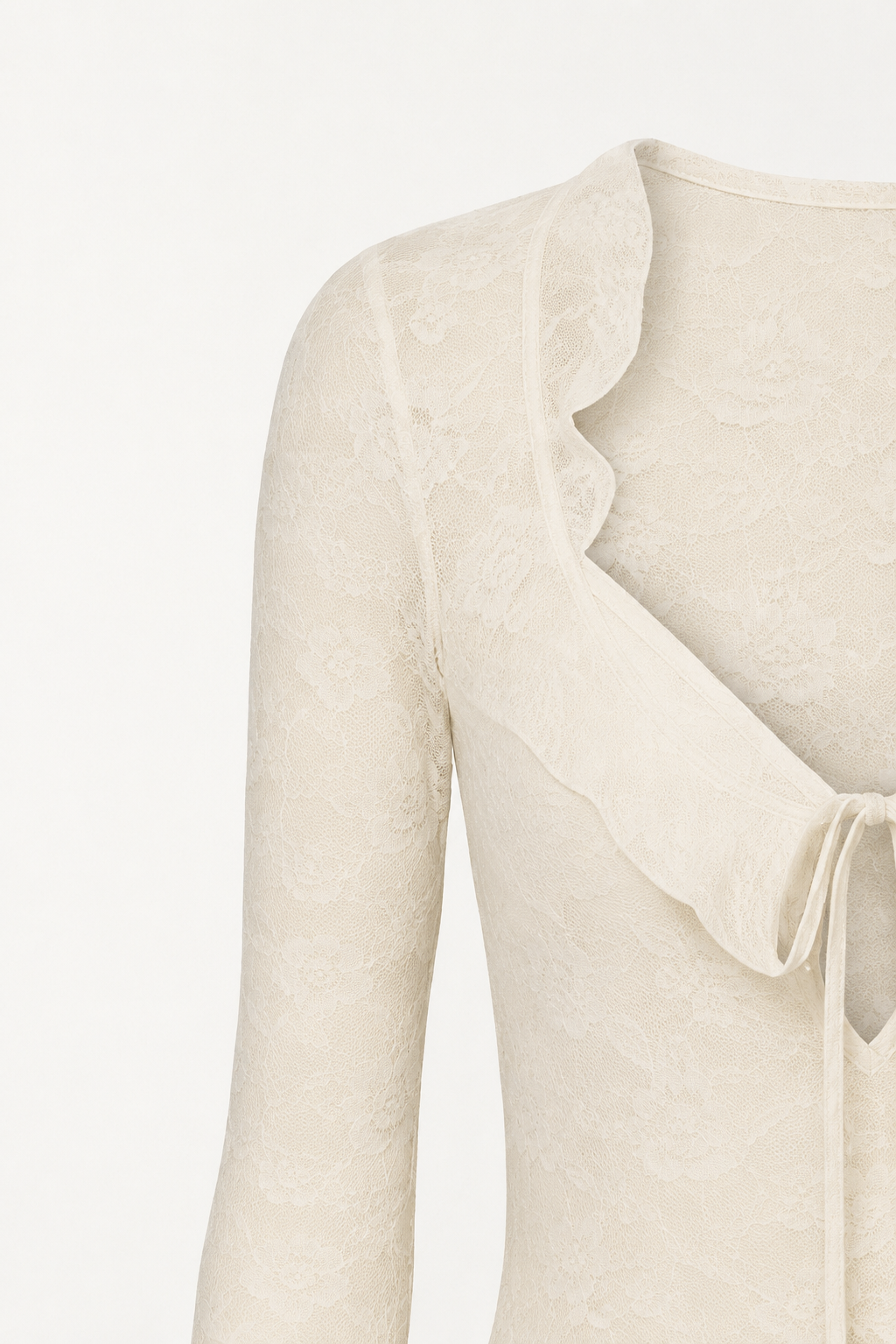 Opal Mesh Lace Long Sleeve Bandage Mini Dress in White