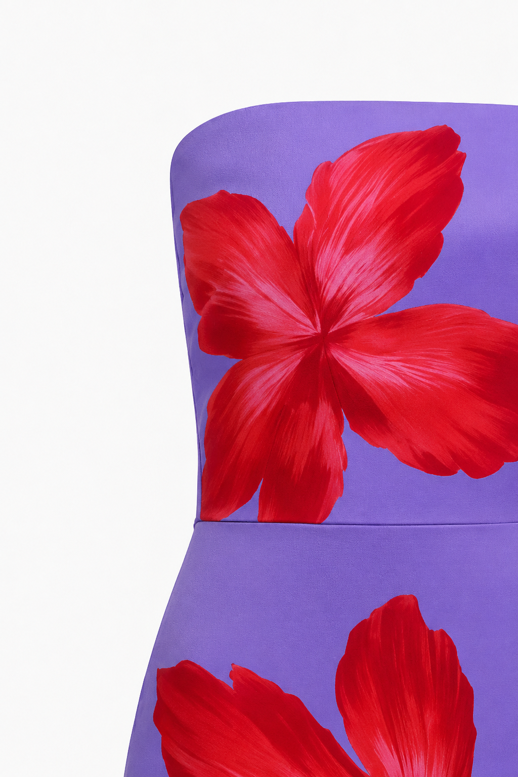 Calla Strapless Floral Print High Waist Midi Dress