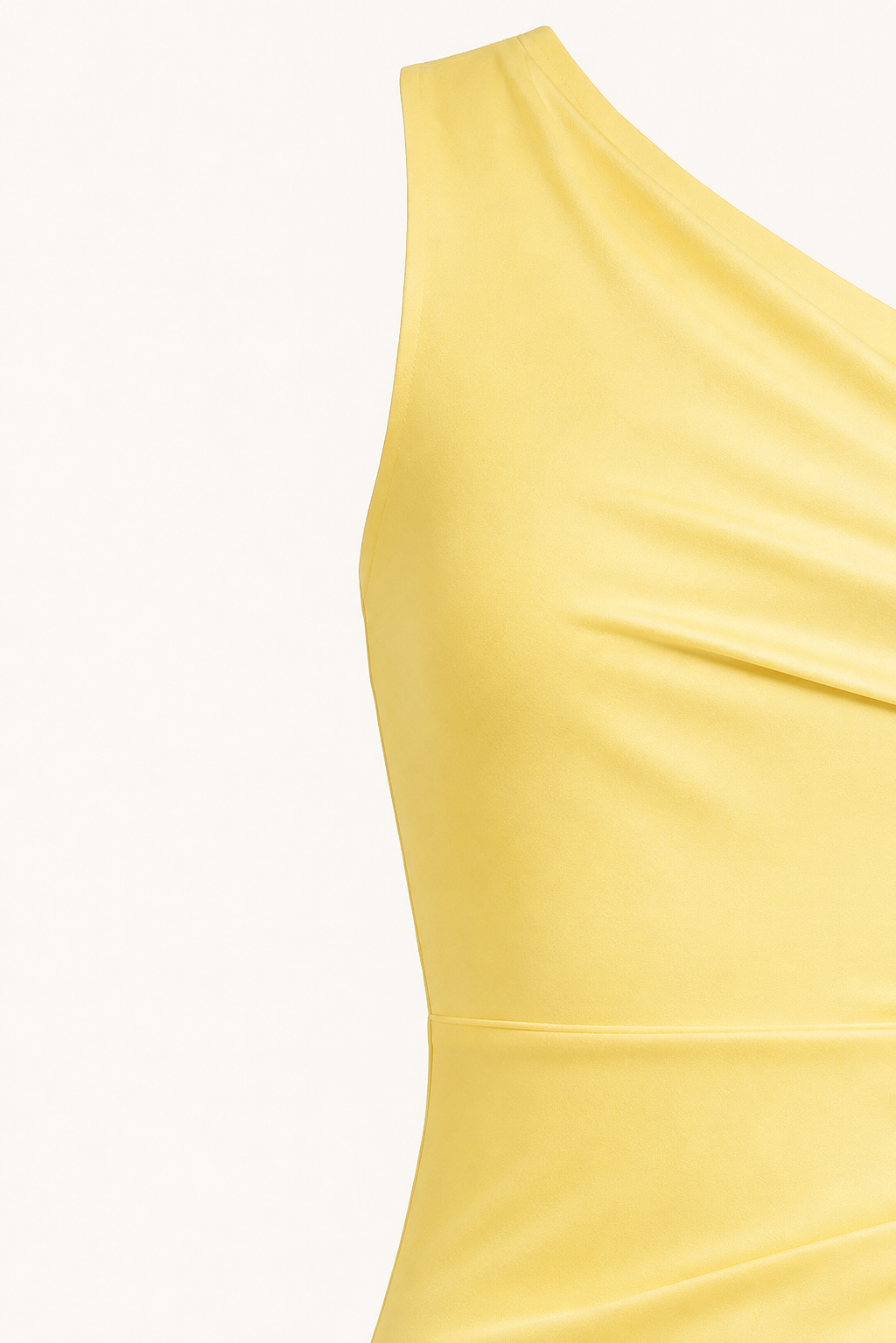 Etta One Shoulder Satin Bodycon Maxi Dress in Yellow