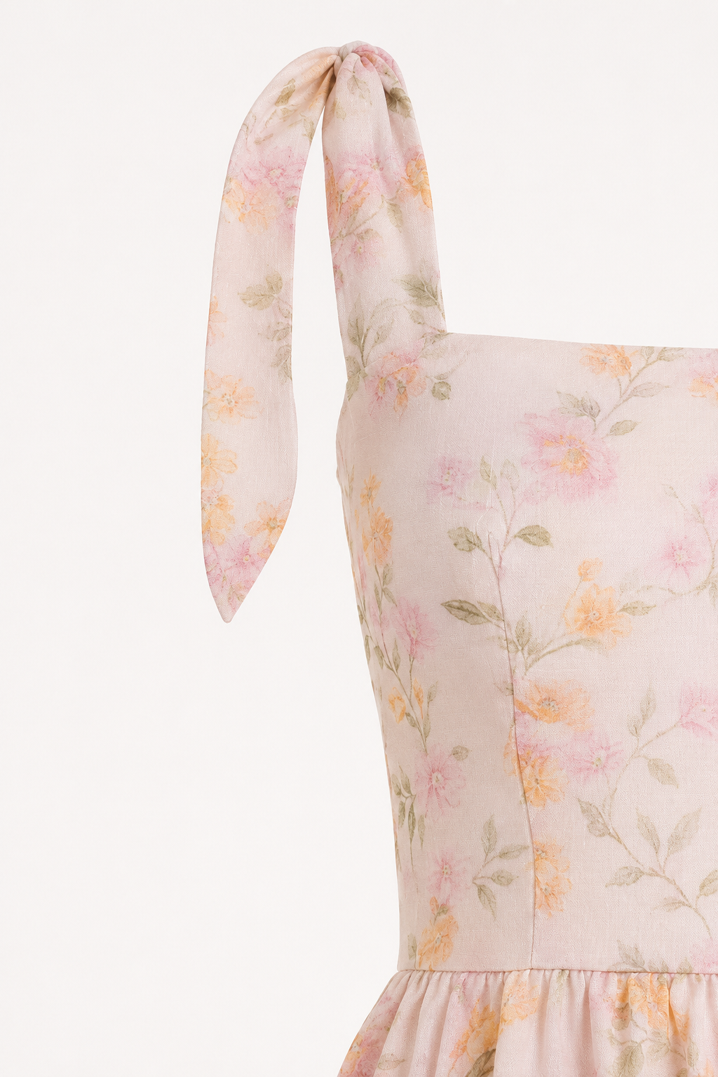 Colette Colour Block Floral Midi Dress with Straps