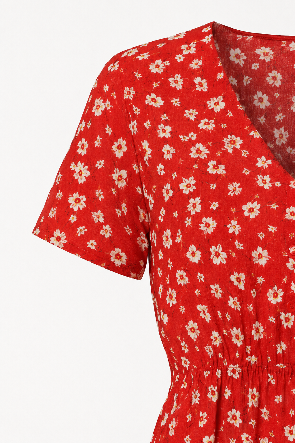 Margaux Boho Floral V-Neck Short Sleeve Midi Dress